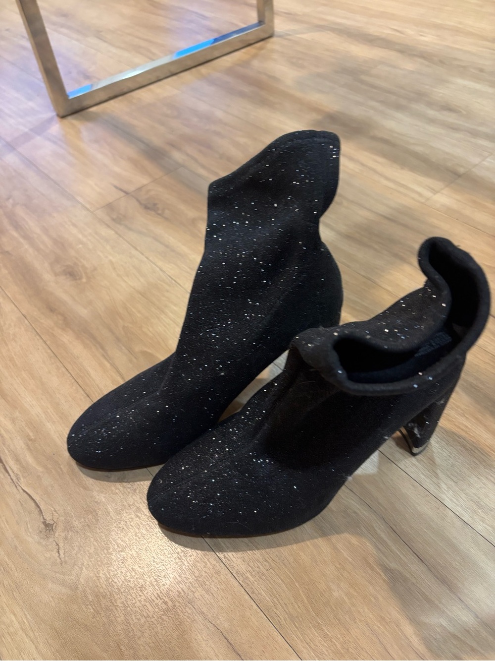 Michael kors black glitter ankle boots
